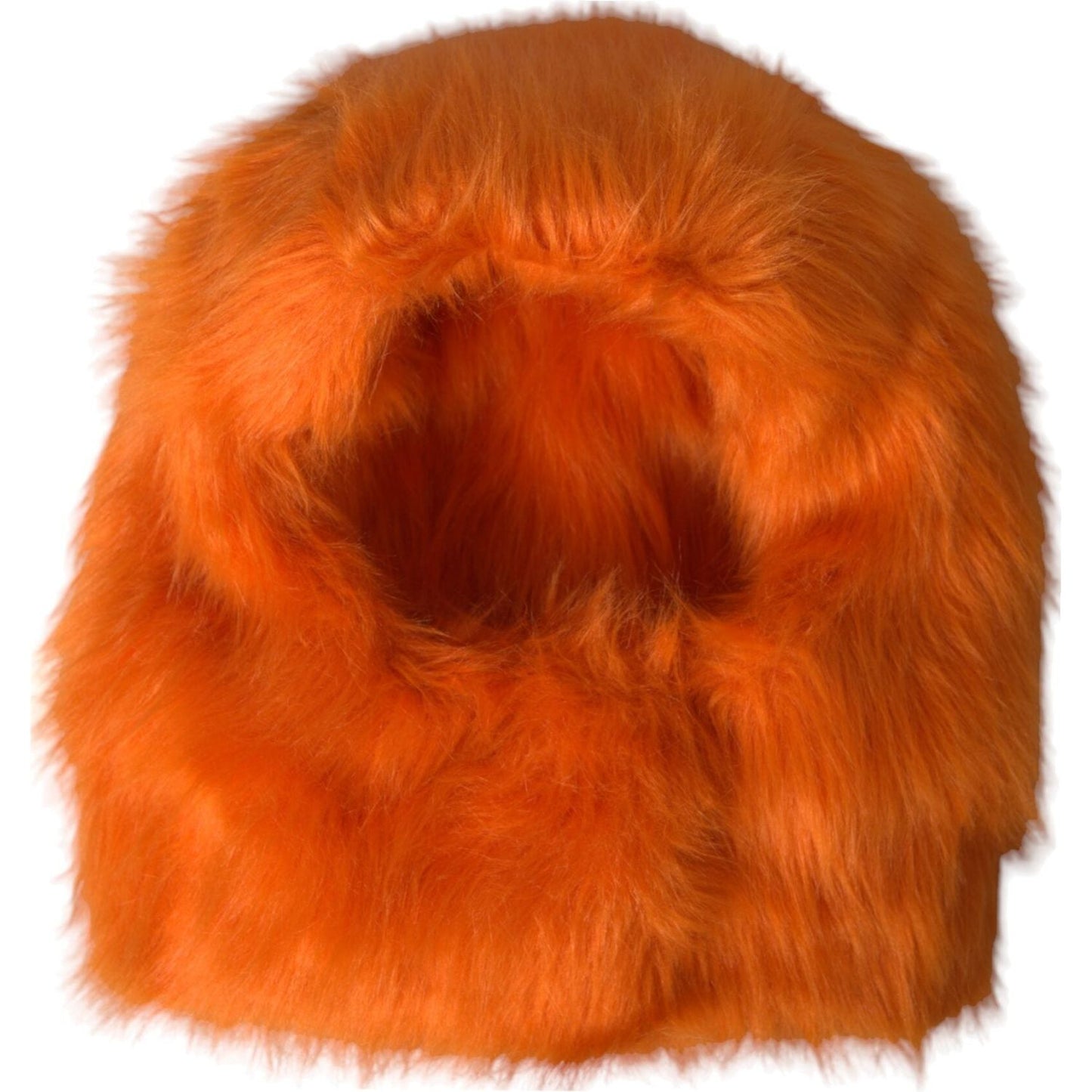 Dolce & Gabbana Orange Faux Fur Whole Head Wrap Hat