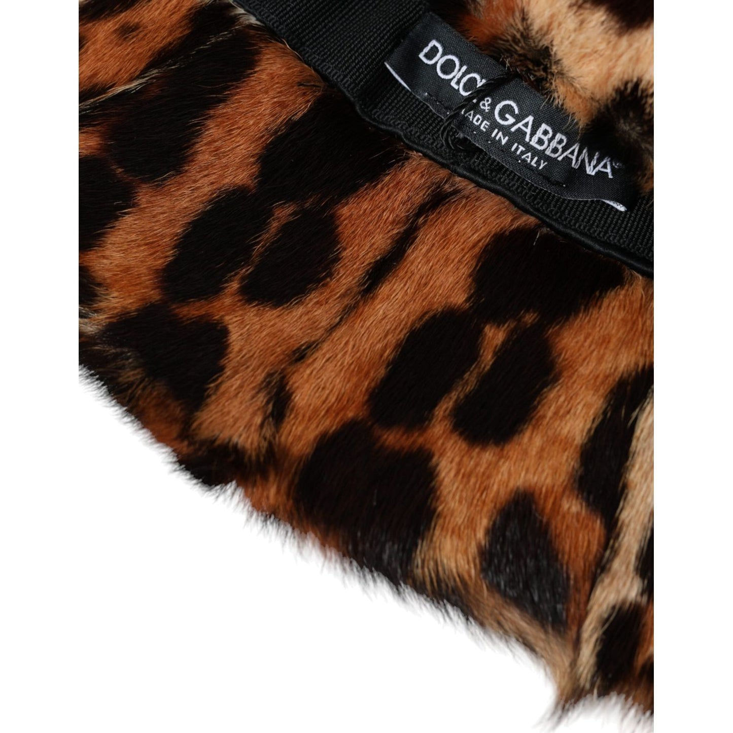 Dolce & Gabbana Brown Leopard Fur Women Bucket Hat Dolce & Gabbana