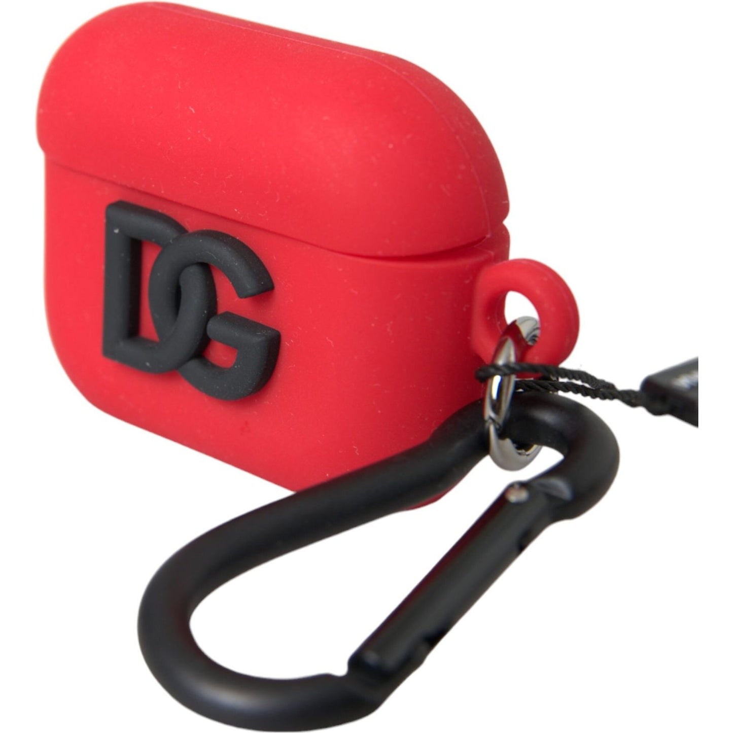 Dolce & Gabbana Red Silicone Rubber Logo Embossed Airpods Case