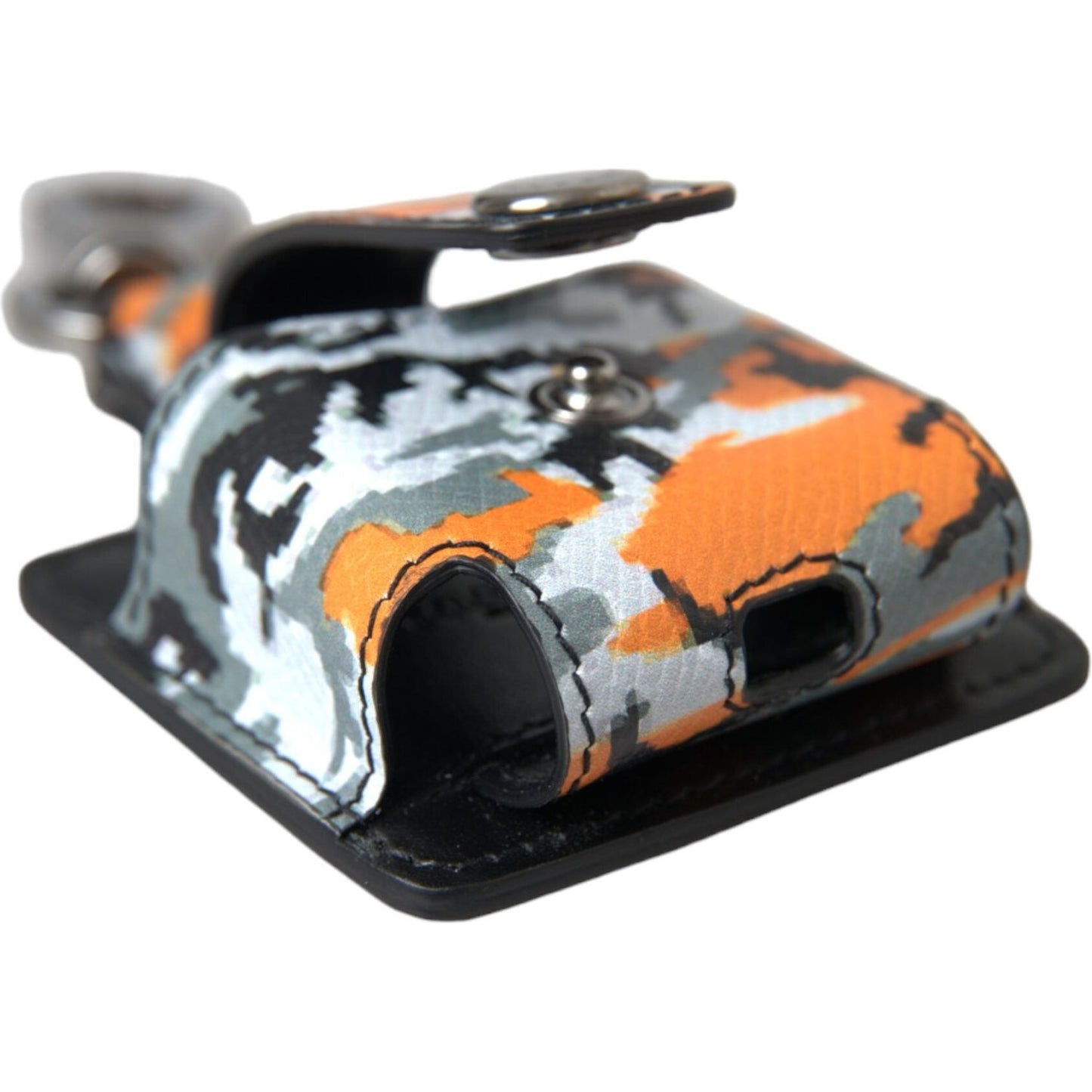 Dolce & Gabbana Multicolor Camouflage Print Leather Metal Airpods Case Dolce & Gabbana