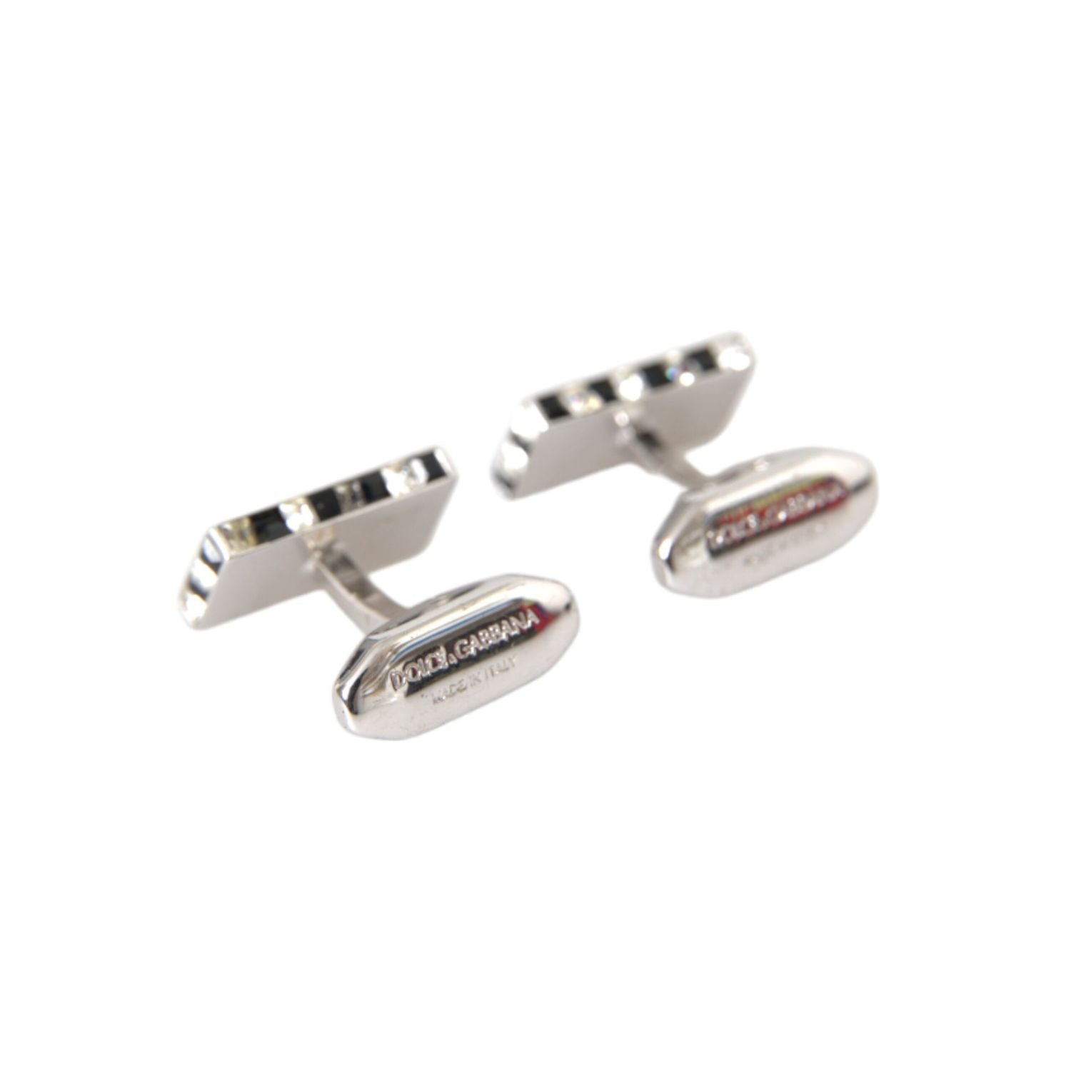 Dolce & Gabbana Silver Plated Metal Brass Pin Men Cufflinks