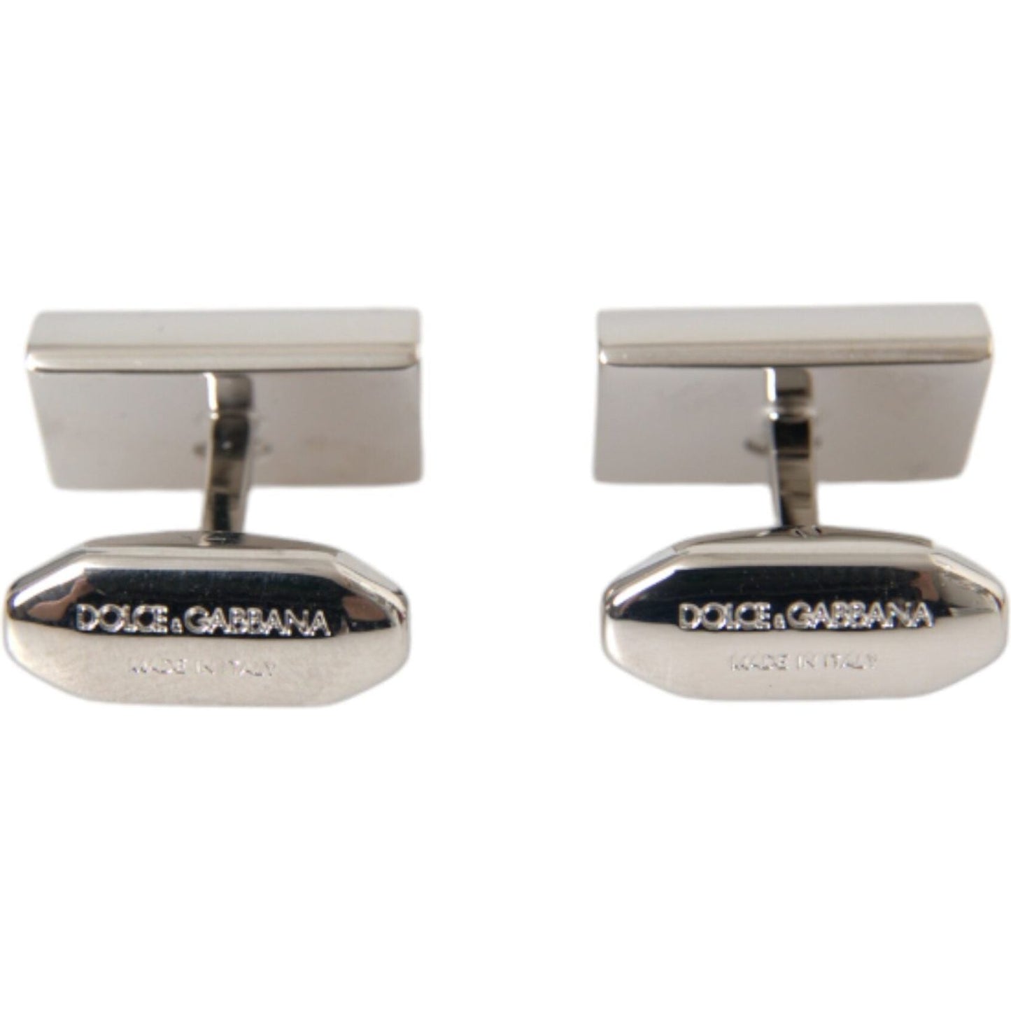 Dolce & Gabbana Silver Plated Metal Brass DG Logo Pin Cufflinks Cufflinks Dolce & Gabbana