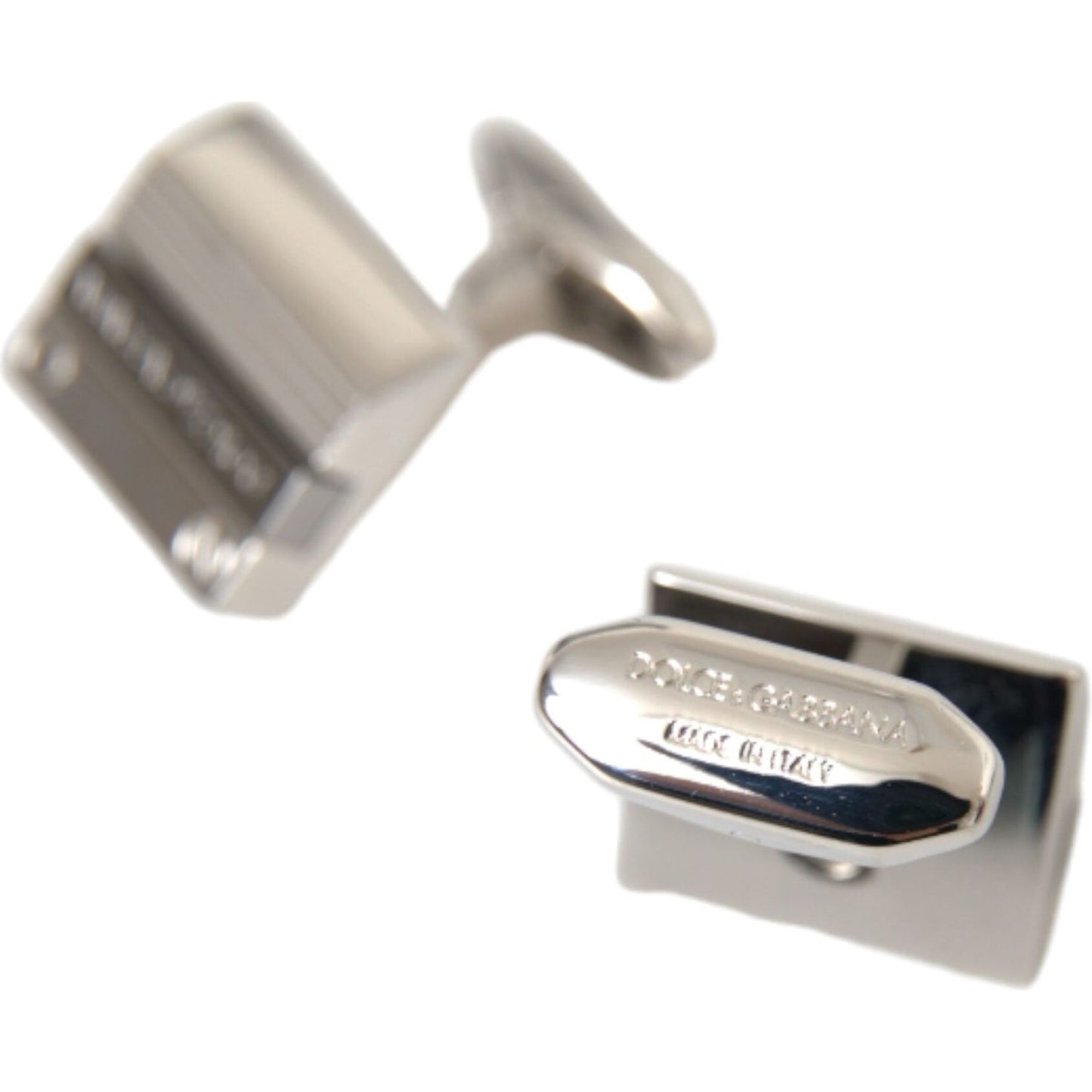 Dolce & Gabbana Silver Plated Metal Brass DG Logo Pin Cufflinks Cufflinks Dolce & Gabbana