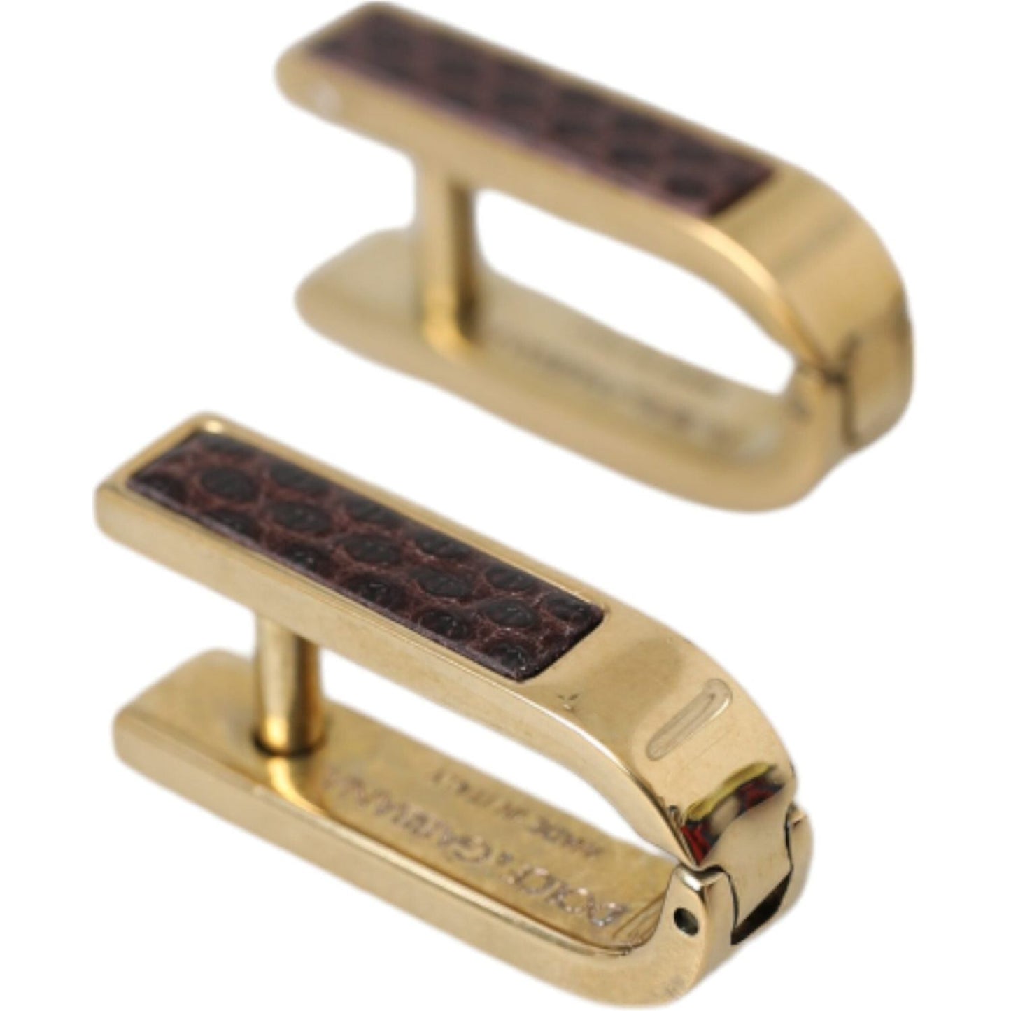 Dolce & Gabbana Gold Plated Metal Brass Pin Men Cufflinks Dolce & Gabbana