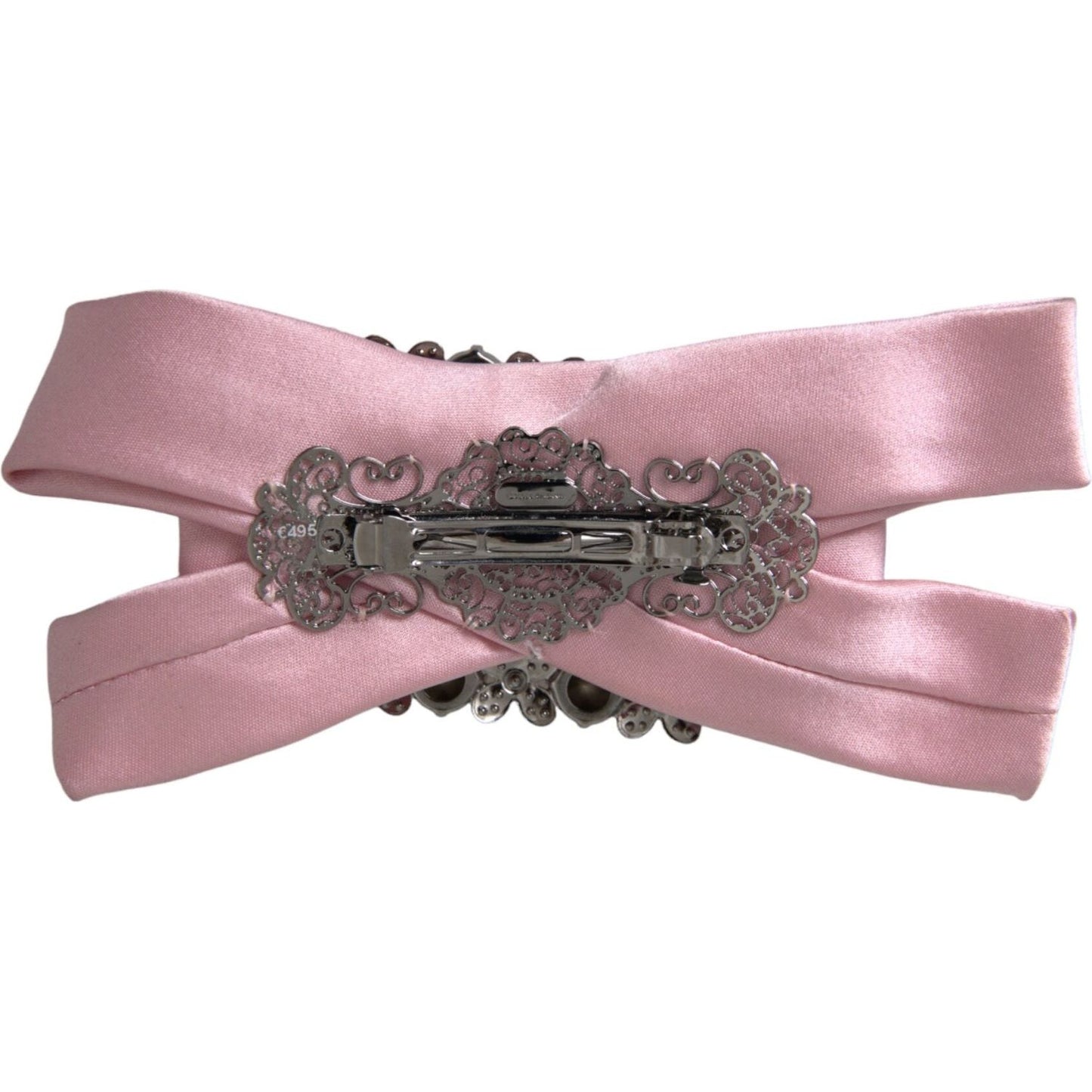 Dolce & Gabbana Pink Satin Crystal Jewelry Brooch Hair Pin Dolce & Gabbana