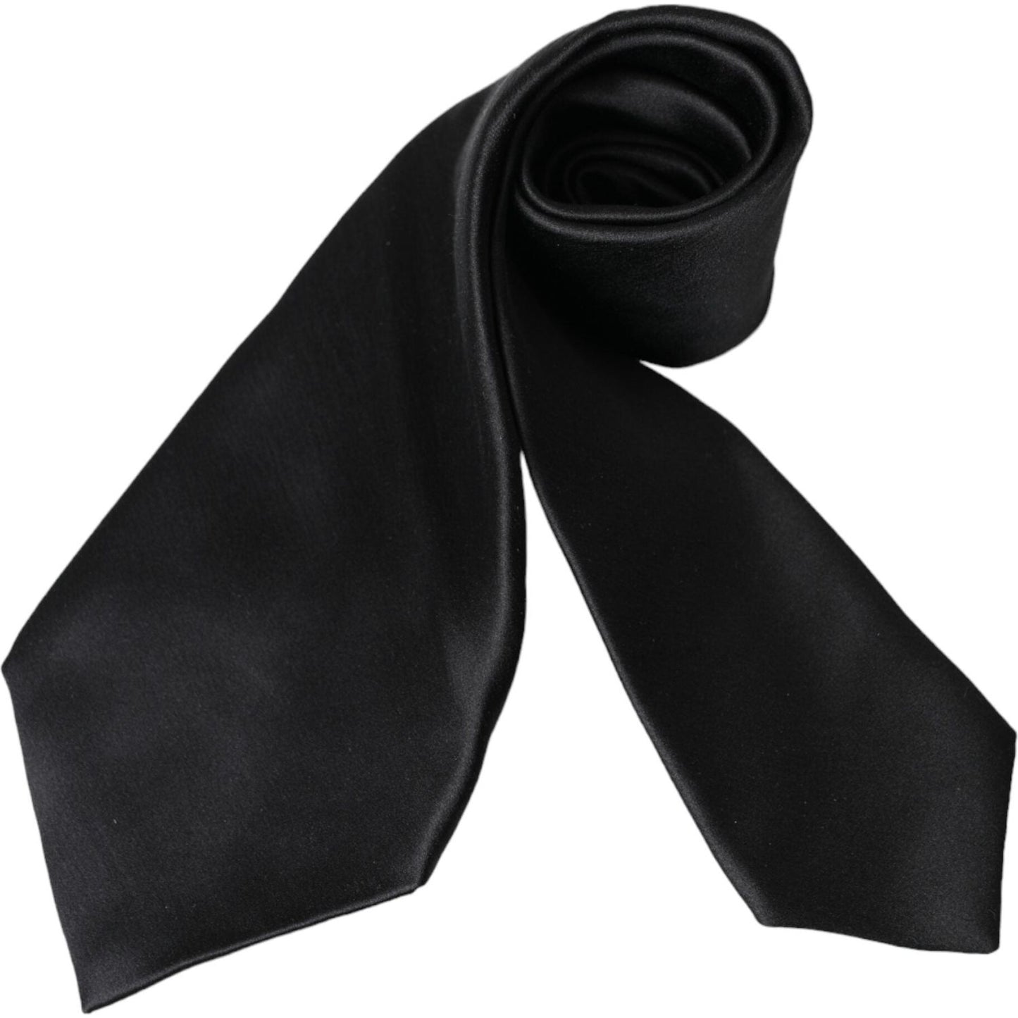 Dolce & Gabbana Black Solid Silk Adjustable Tie Men Dolce & Gabbana