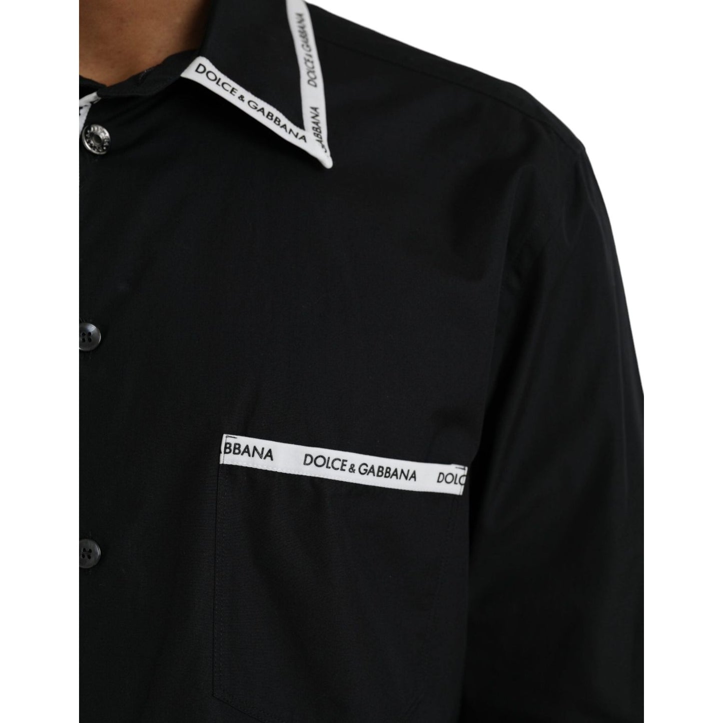 Dolce & Gabbana Black Collared Long Sleeve Cotton Casual Shirt Dolce & Gabbana