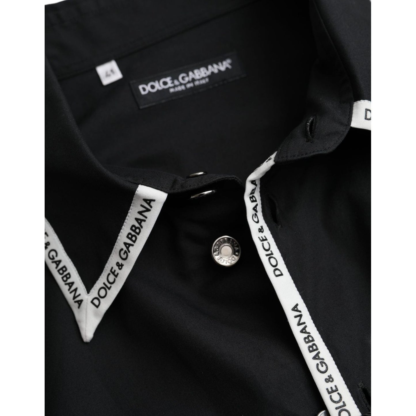 Dolce & Gabbana Black Collared Long Sleeve Cotton Casual Shirt Dolce & Gabbana