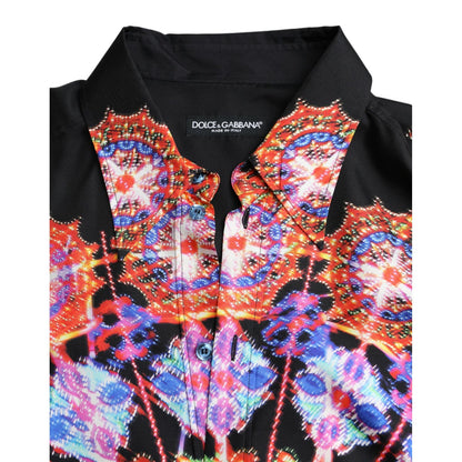 Dolce & Gabbana Multicolor Luminarie Silk Men Casual Shirt