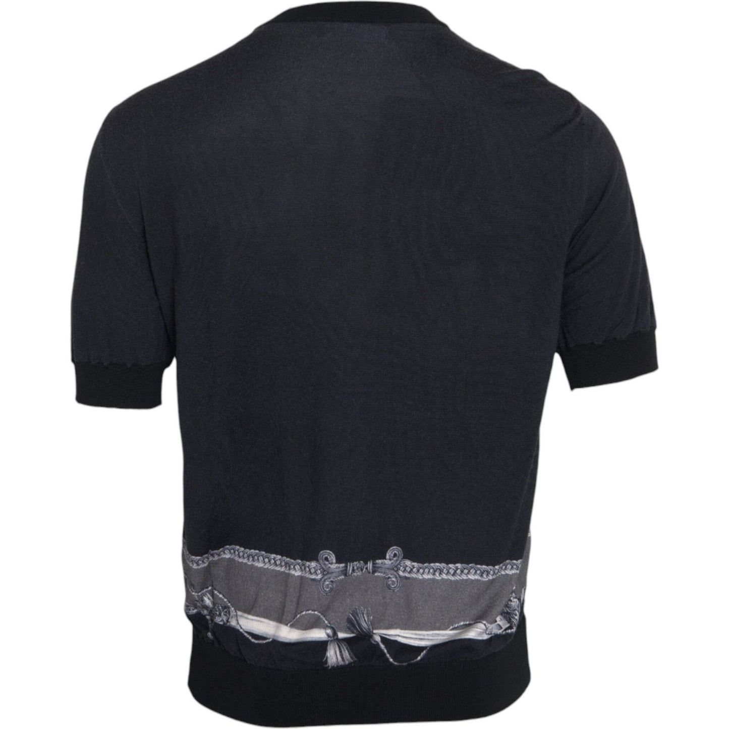 Dolce & Gabbana Black Cashmere Silk Jacket Print T-shirt Dolce & Gabbana