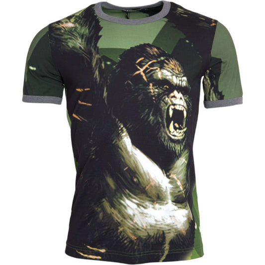 Dolce & Gabbana Green Gorilla Cotton Short Sleeves T-shirt Dolce & Gabbana