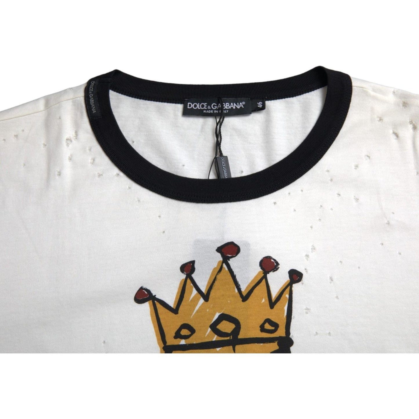 Dolce & Gabbana White King Of Love Cotton Men T-shirt Dolce & Gabbana