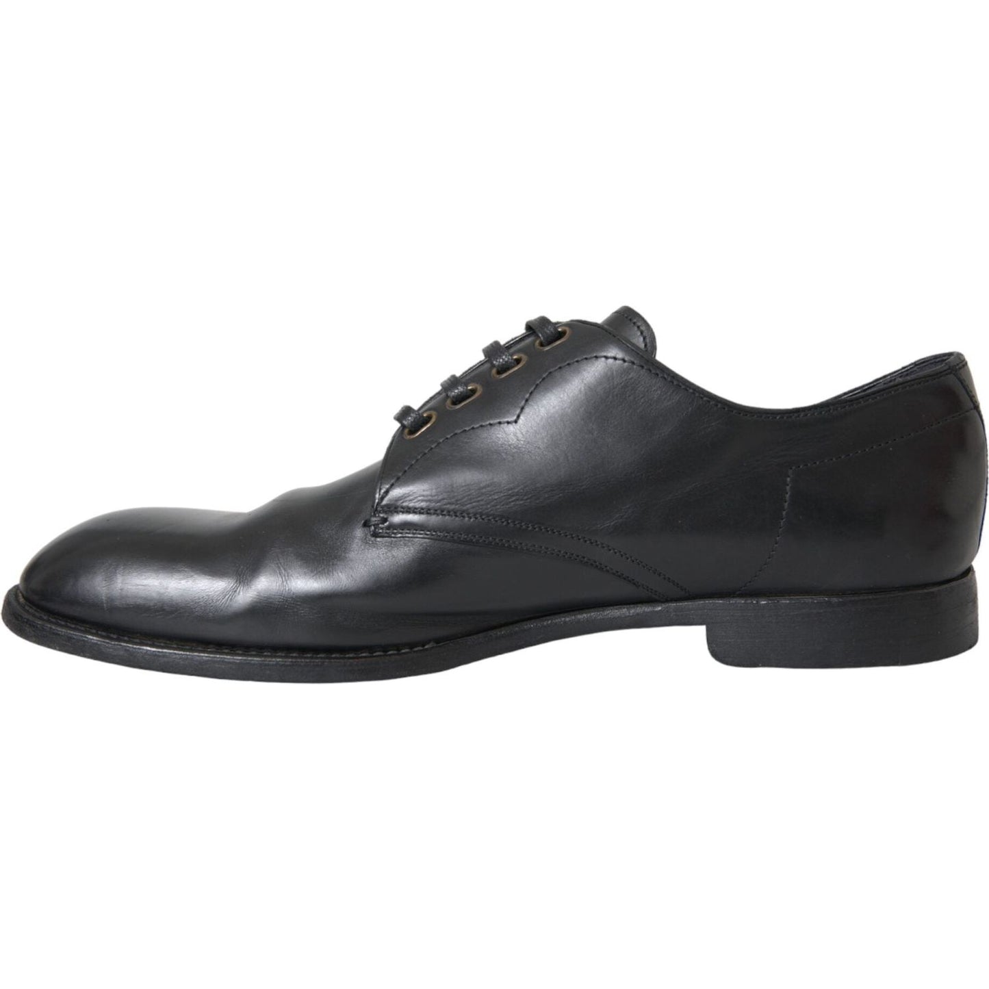 Dolce & Gabbana Black Leather Derby Formal Dress Men Shoes Dolce & Gabbana