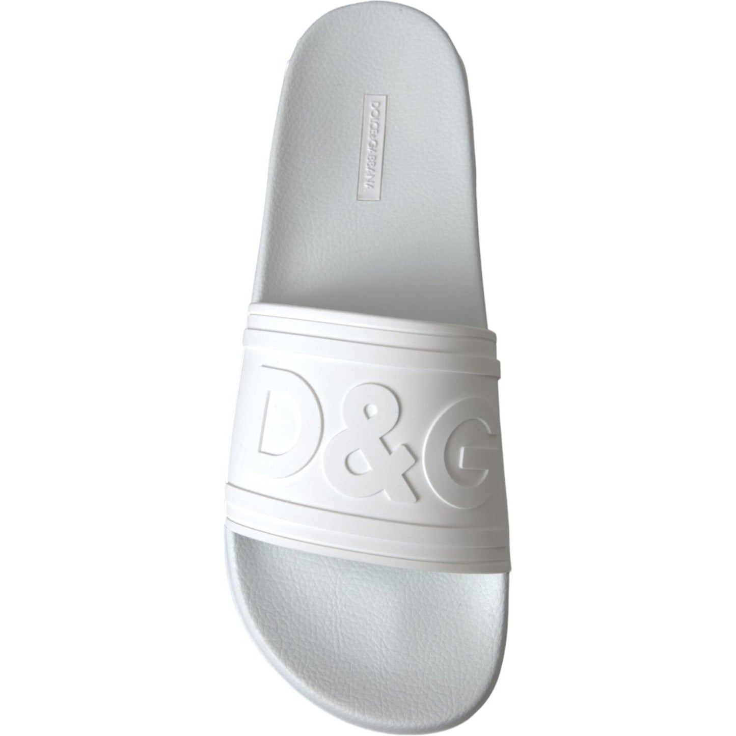 Dolce & Gabbana White Rubber Slides Sandals Beachwear Shoes Dolce & Gabbana