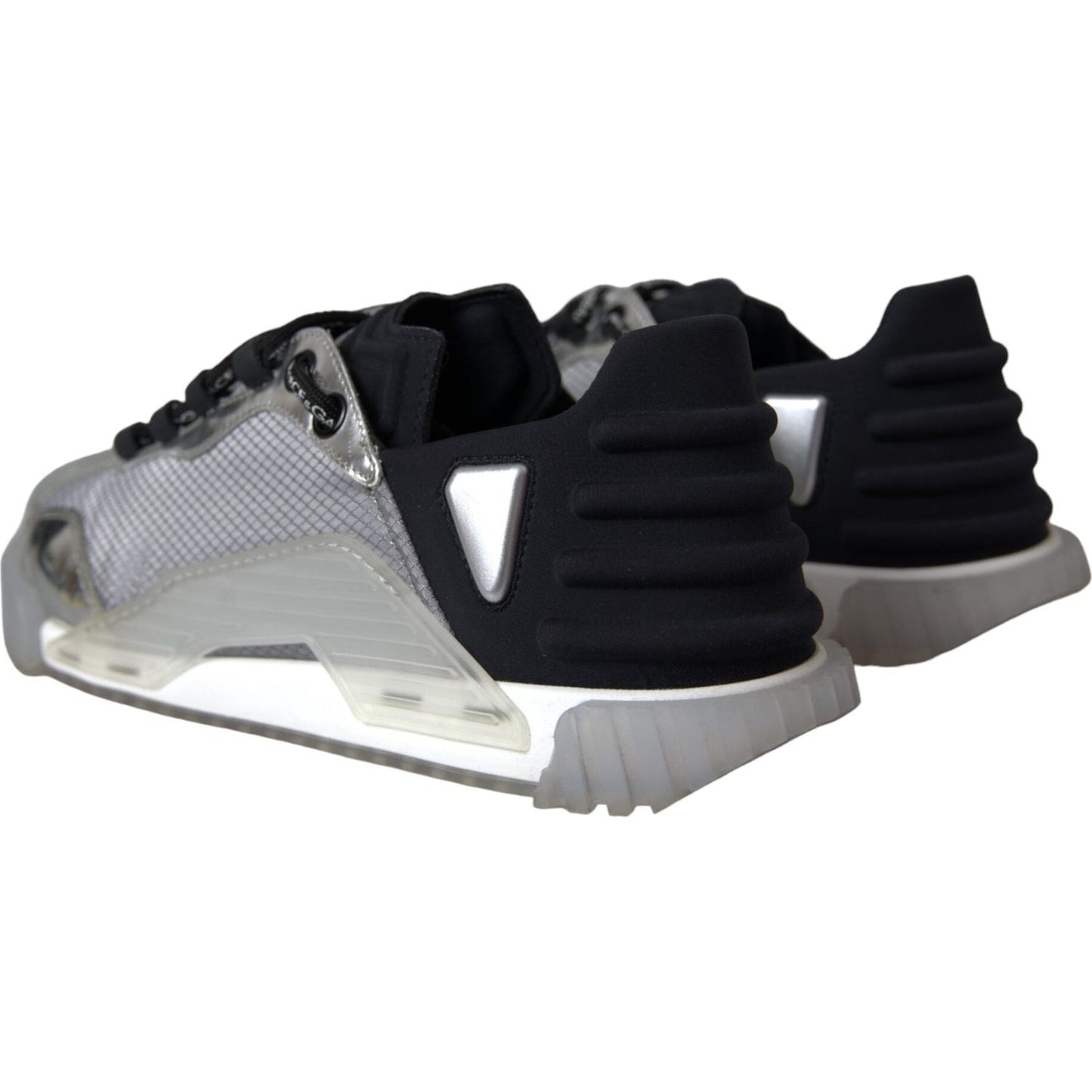 Dolce & Gabbana Silver Black Nylon NS1 Low Top Sneakers Men Shoes Dolce & Gabbana