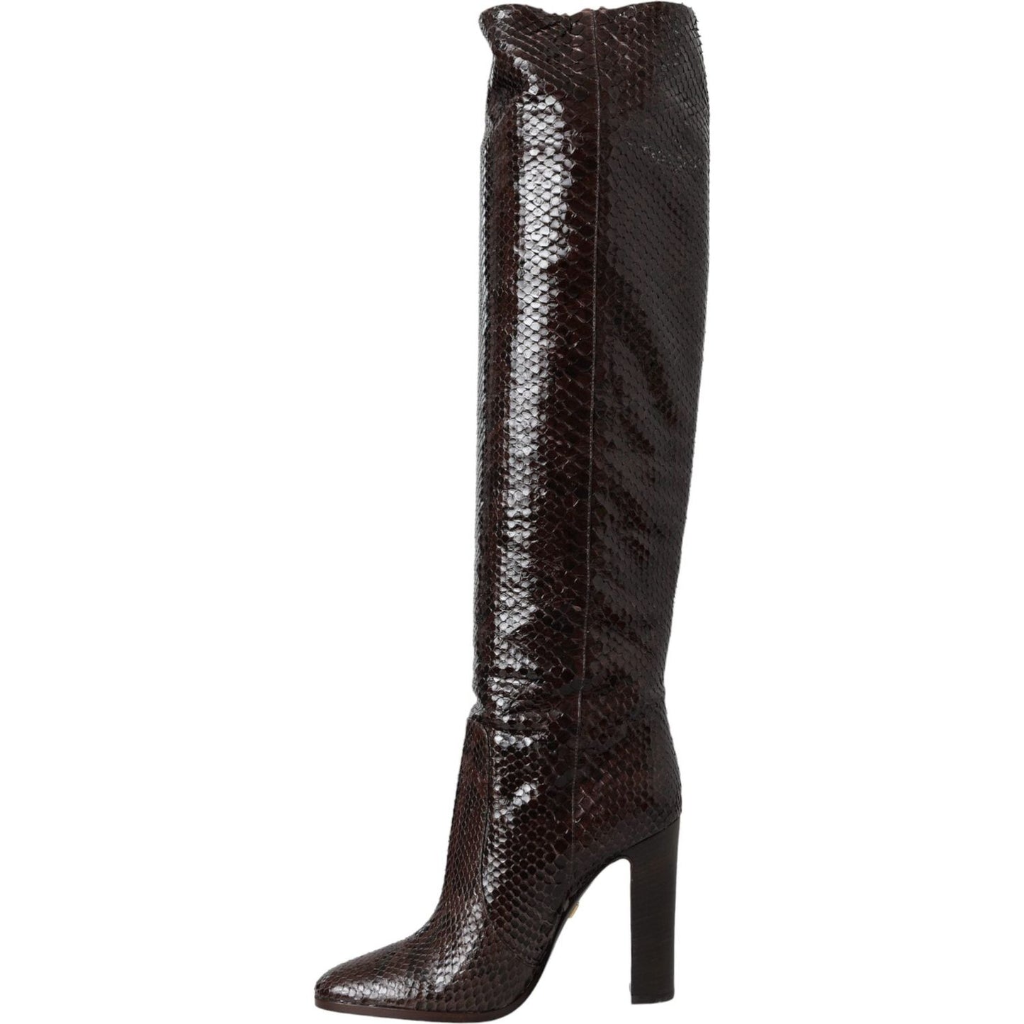 Dolce & Gabbana Brown Exotic Leather Heels High Boots Shoes Dolce & Gabbana