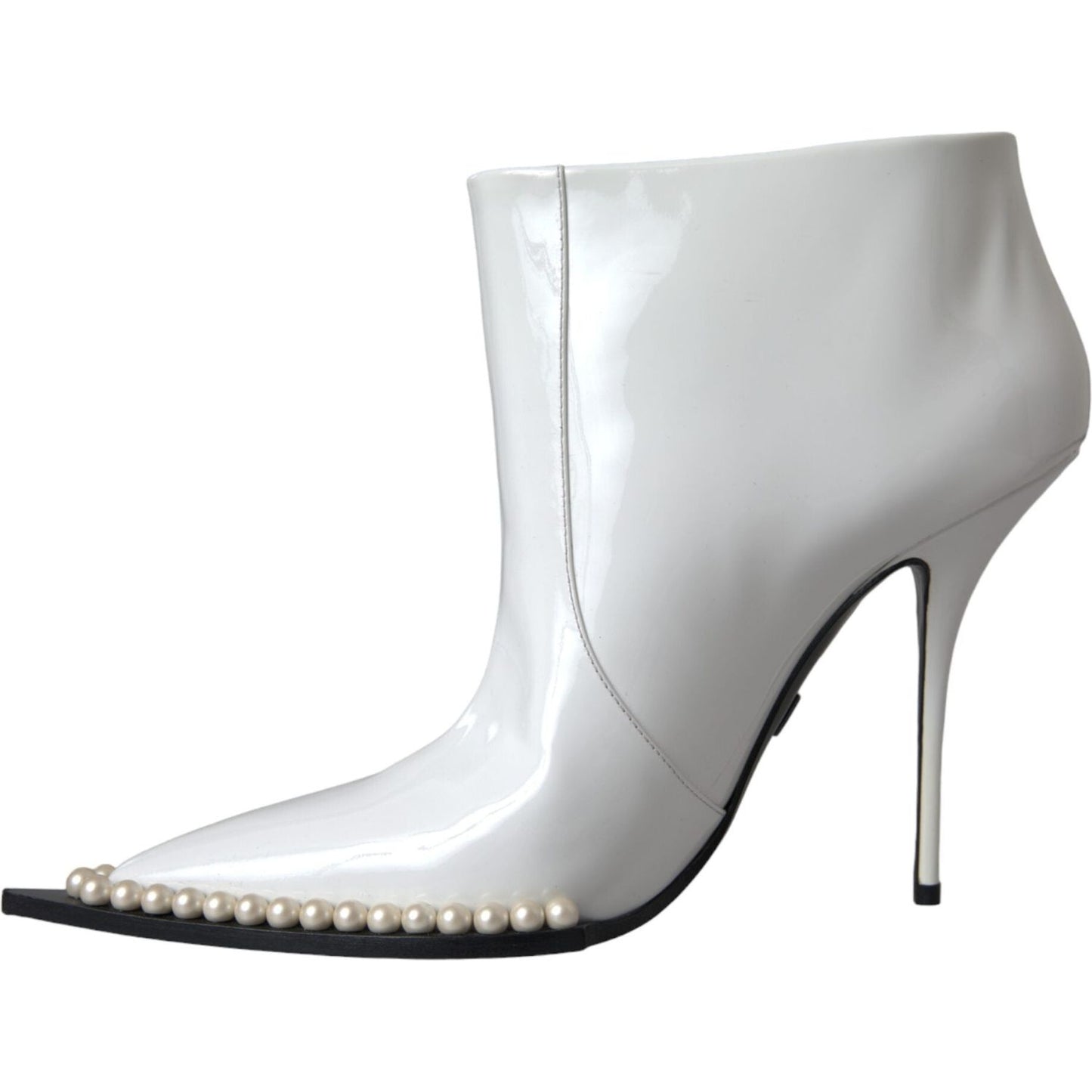 Dolce & Gabbana White Pearl Leather Pumps Heels Boots Shoes Dolce & Gabbana