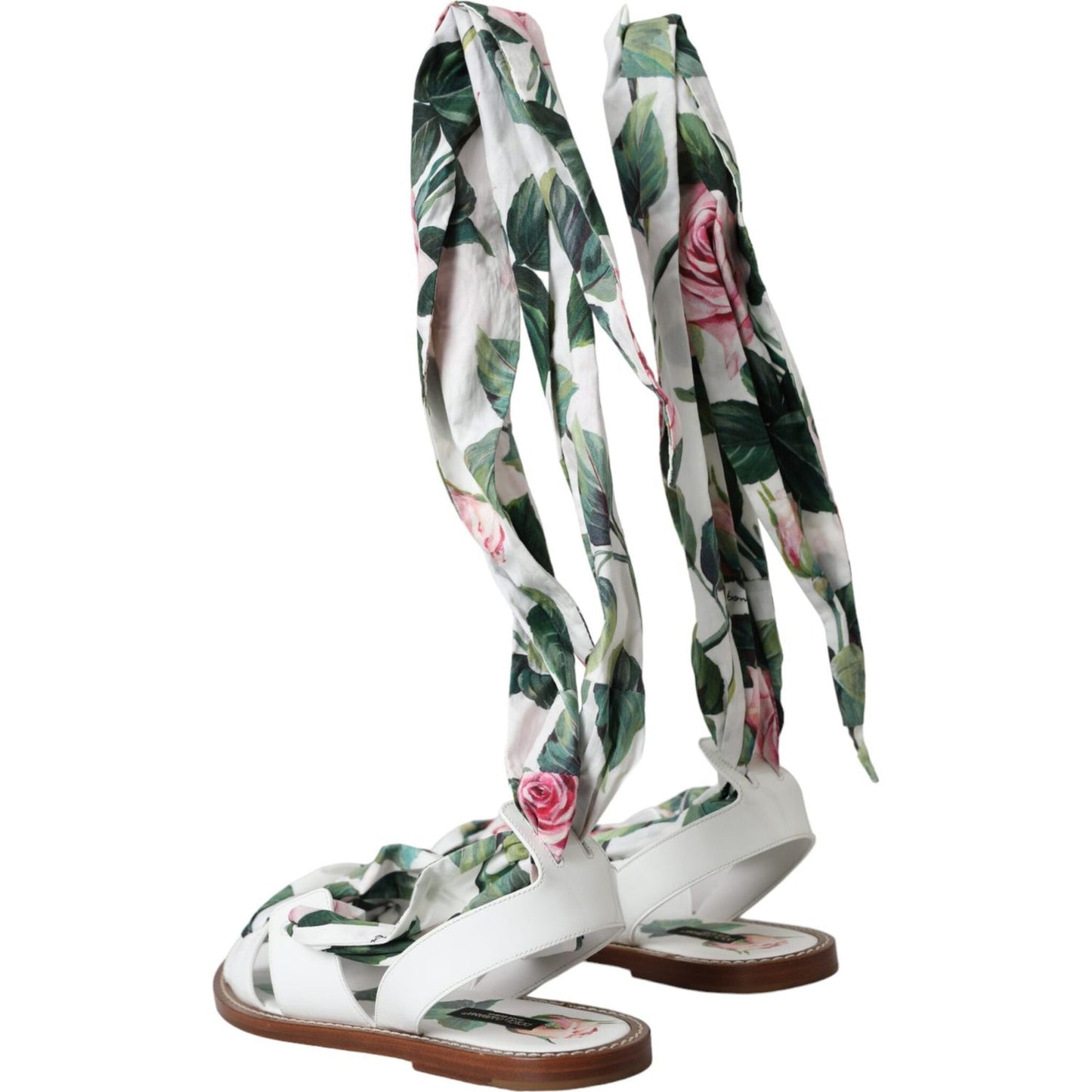 Dolce & Gabbana Multicolor Floral Print Ankle Wrap Sandals Shoes Dolce & Gabbana