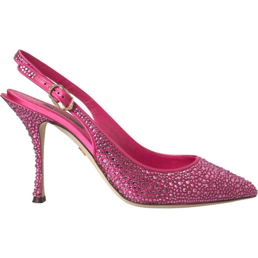 Pink Strass Crystal Heels Slingbacks Shoes