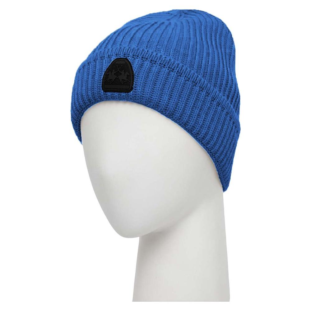 La Martina Light Blue Acrylic Men Beanie La Martina