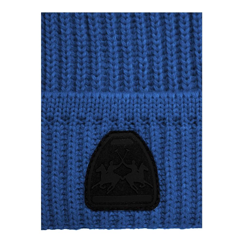 La Martina Light Blue Acrylic Men Beanie La Martina