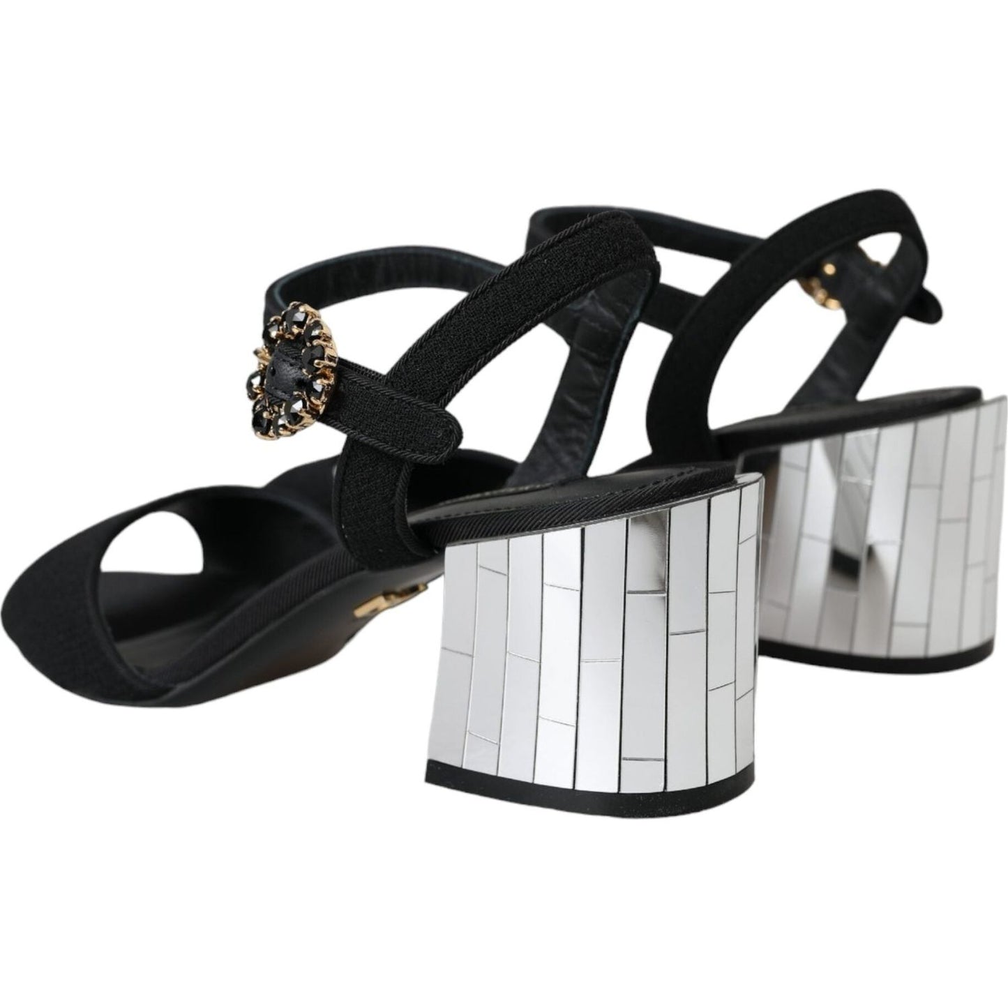 Dolce & Gabbana Black Crystal Ankle Strap Keira Sandal Shoes Dolce & Gabbana