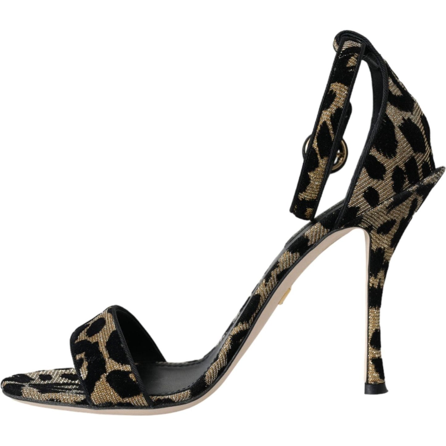 Dolce & Gabbana Gold Leopard Lurex High Heel Sandals Shoes Dolce & Gabbana