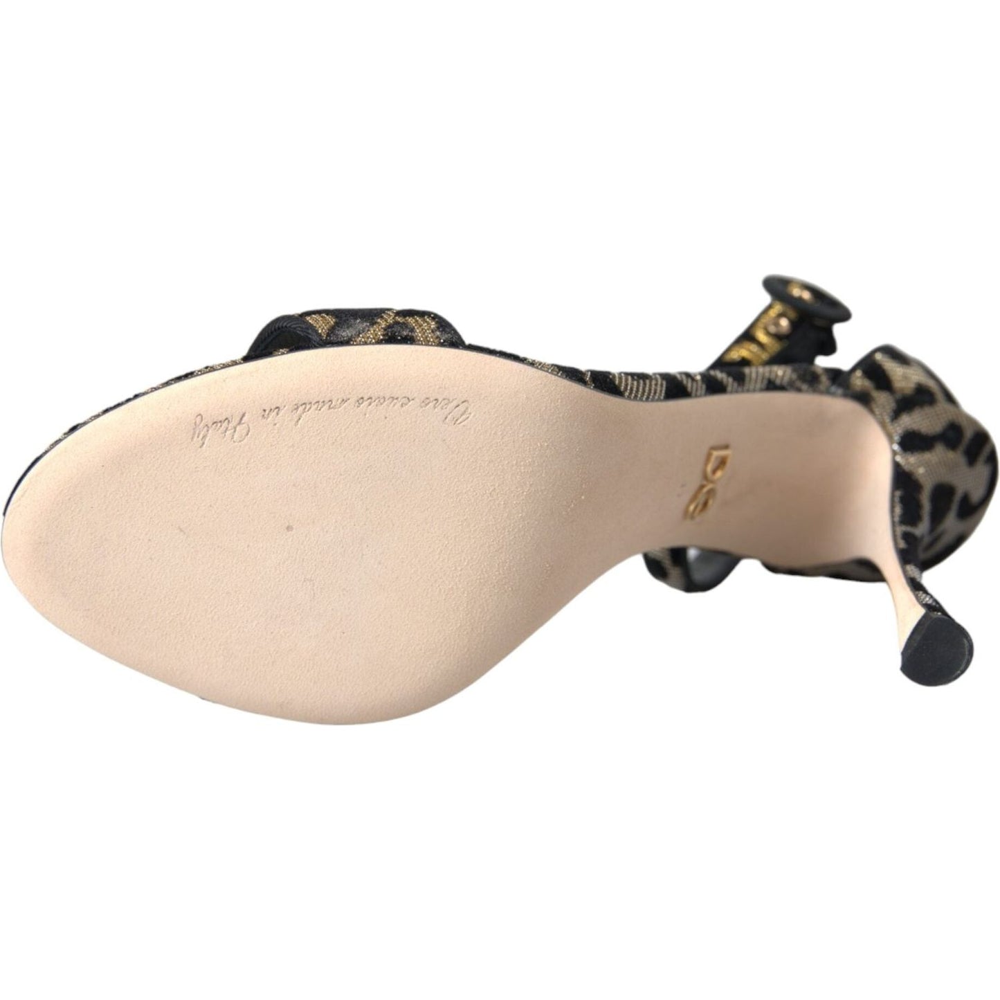 Dolce & Gabbana Gold Leopard Lurex High Heel Sandals Shoes Dolce & Gabbana