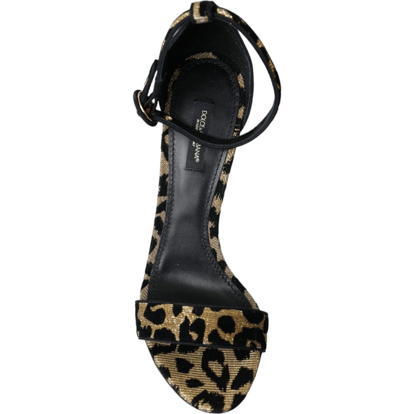 Dolce & Gabbana Gold Leopard Lurex High Heel Sandals Shoes Dolce & Gabbana