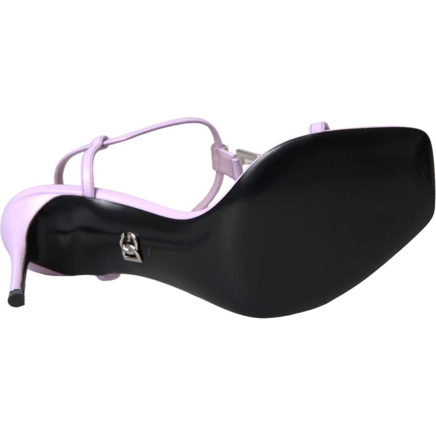 Dolce & Gabbana Purple Leather Logo Ankle Strap Keira Sandals Shoes Dolce & Gabbana