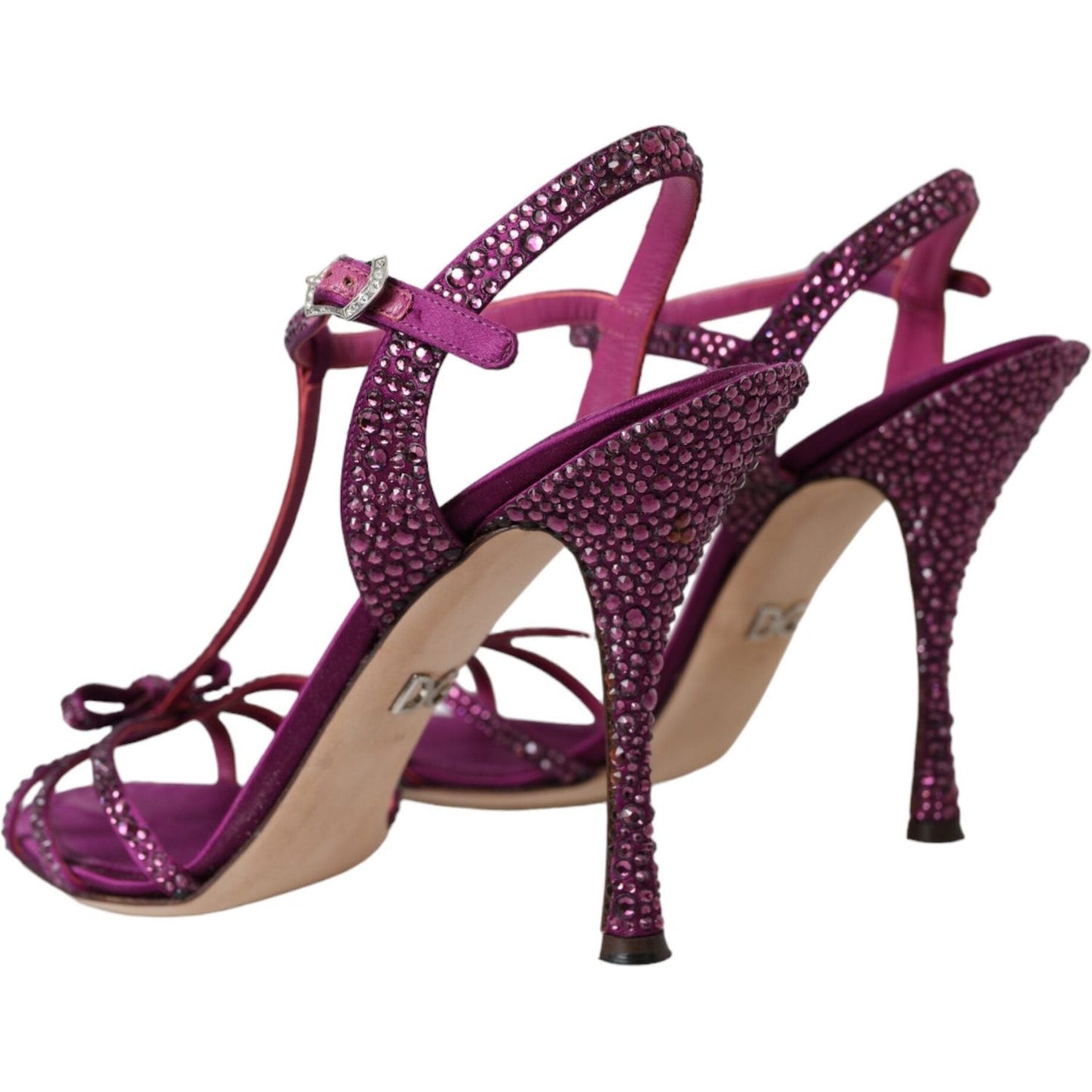 Dolce & Gabbana Purple Strass Ankle Strap Heels Sandals Shoes Dolce & Gabbana