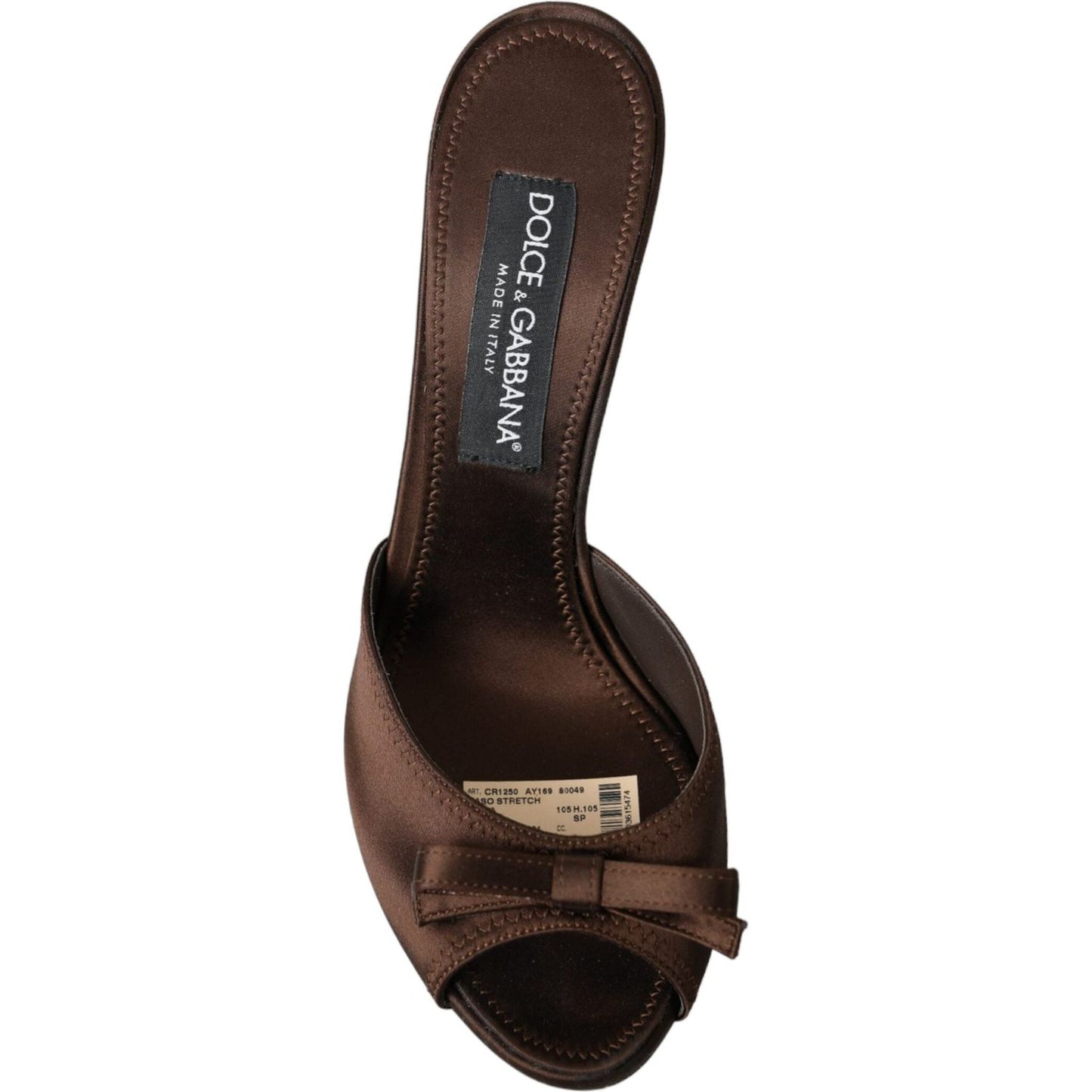 Dolce & Gabbana Brown Suede Leather Slides Heels Sandals Shoes Dolce & Gabbana