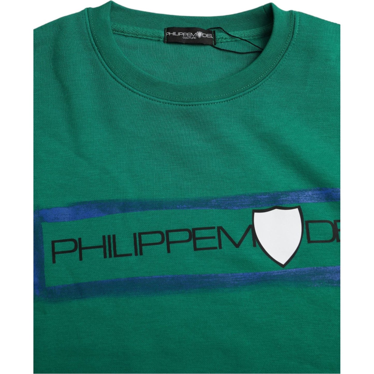 Philippe Model Green Cotton Logo Print Long Sleeves Pullover Sweater Philippe Model