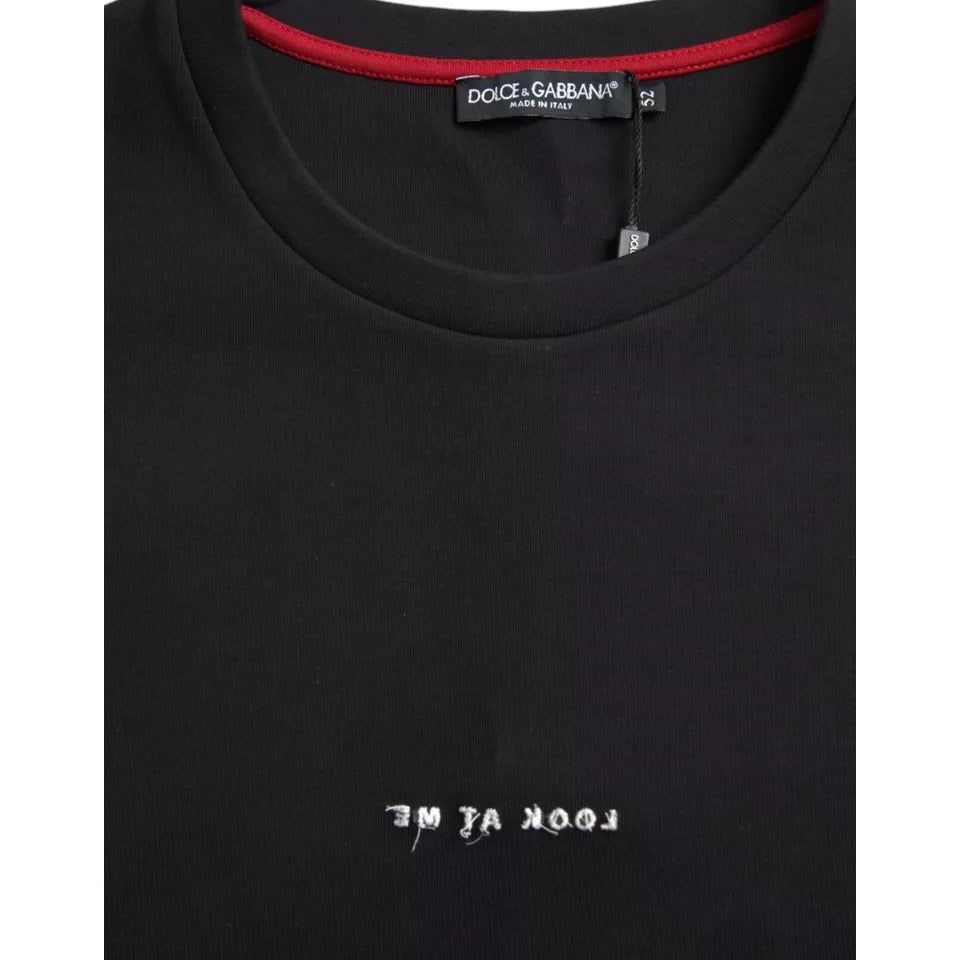 Dolce & Gabbana Black Eyes Short Sleeve Cotton T-shirt Dolce & Gabbana