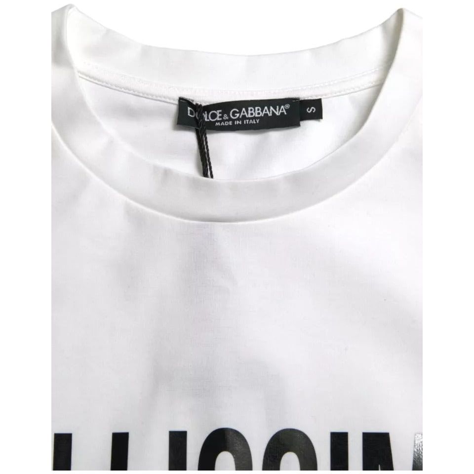 Dolce & Gabbana White Bellissima Cotton Crew Neck T-shirt Dolce & Gabbana