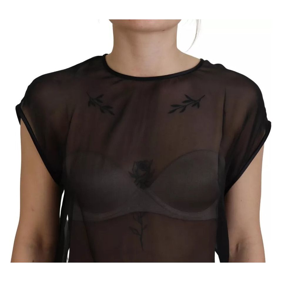 Dolce & Gabbana Black Mesh Transparent Blouse Pullover Top Dolce & Gabbana