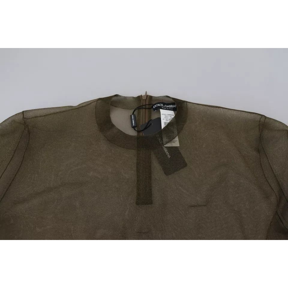 Dolce & Gabbana Black Transparent Crewneck Long Sleeves Top