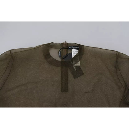 Dolce & Gabbana Black Transparent Crewneck Long Sleeves Top