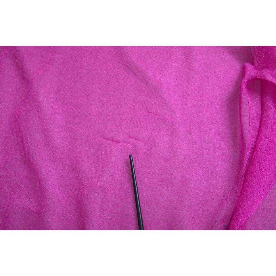 Dolce & Gabbana Pink Transparent Crewneck Long Sleeves Top