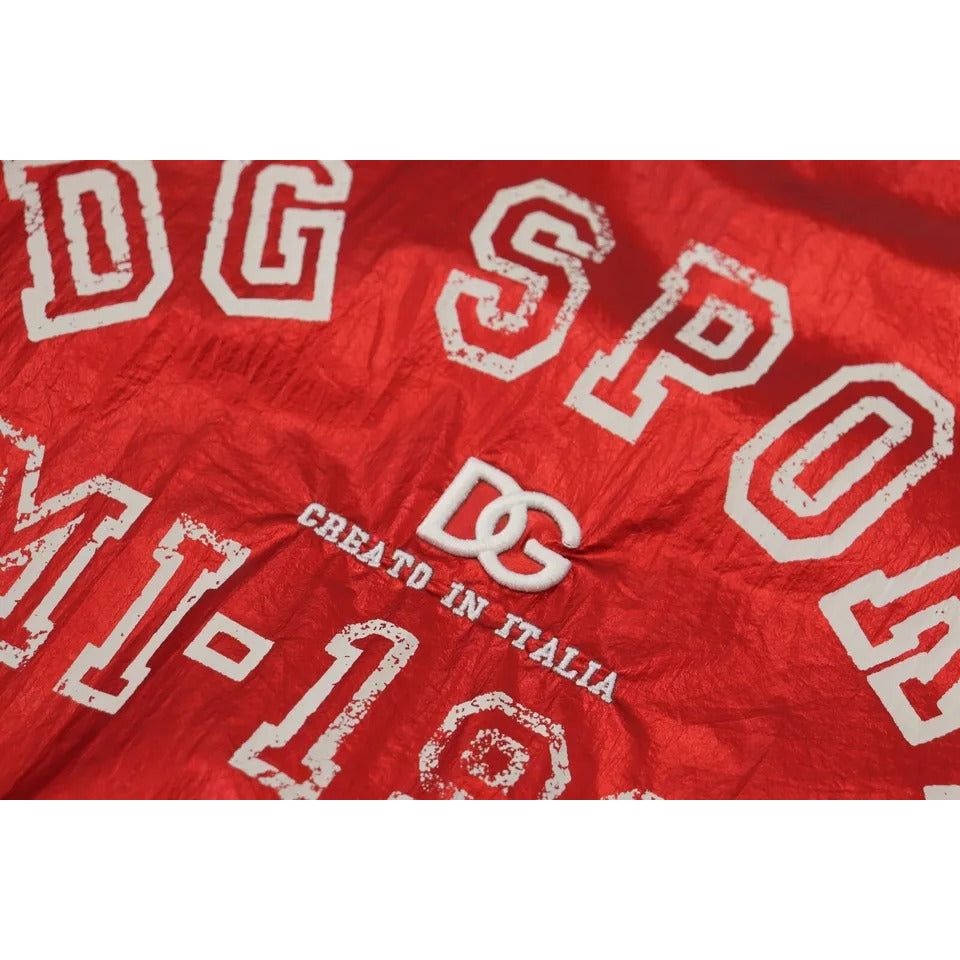 Dolce & Gabbana Red Nylon Logo Print Sleeveless Jersey Top Dolce & Gabbana