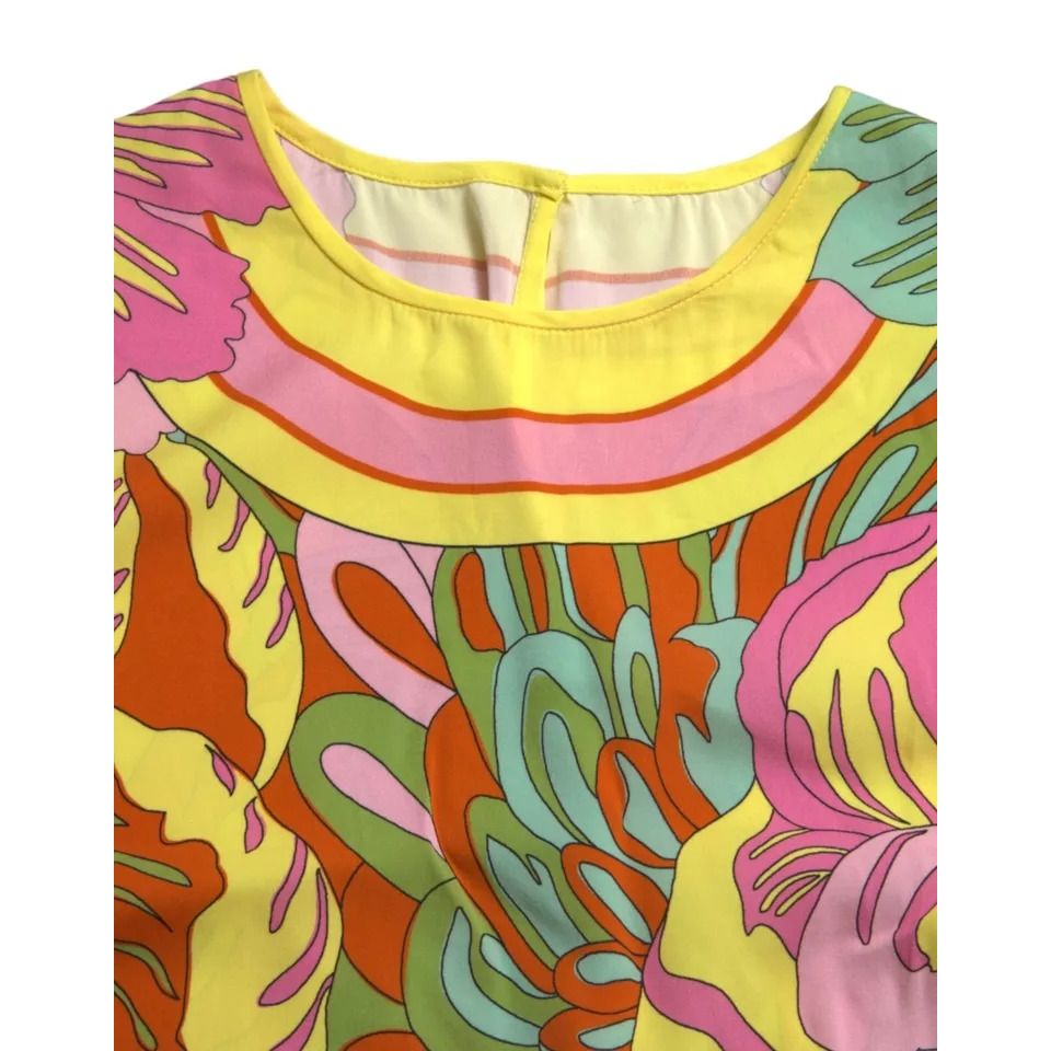 Dolce & Gabbana Multicolor Floral Silk Sleeveless Tank Top