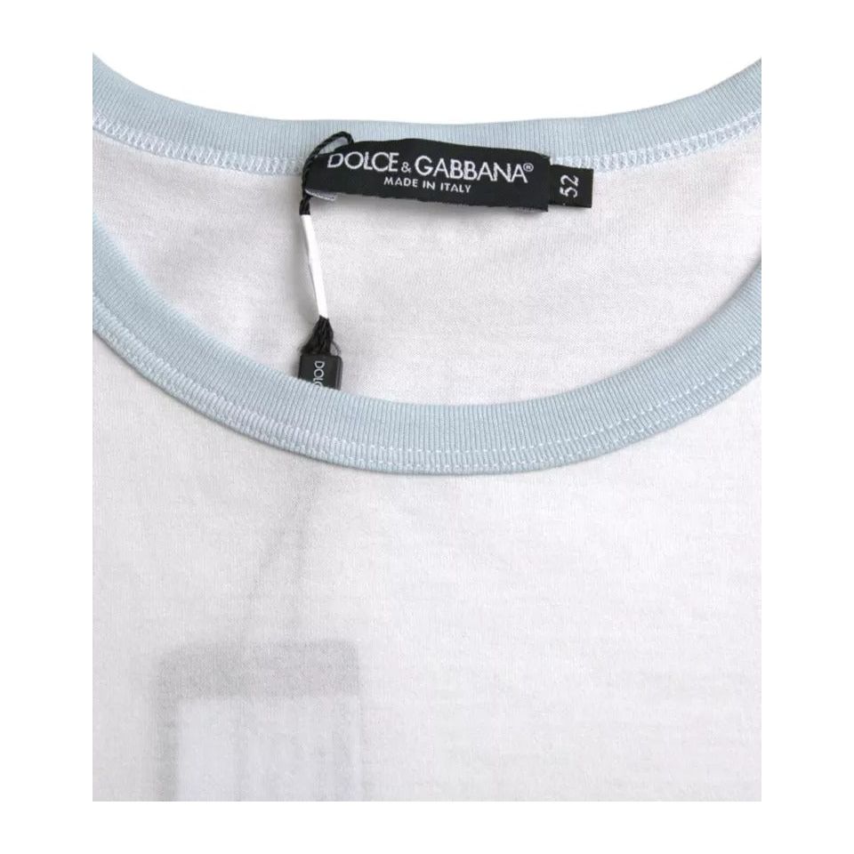 Dolce & Gabbana White Cotton Round Neck Short Sleeve T-shirt Dolce & Gabbana