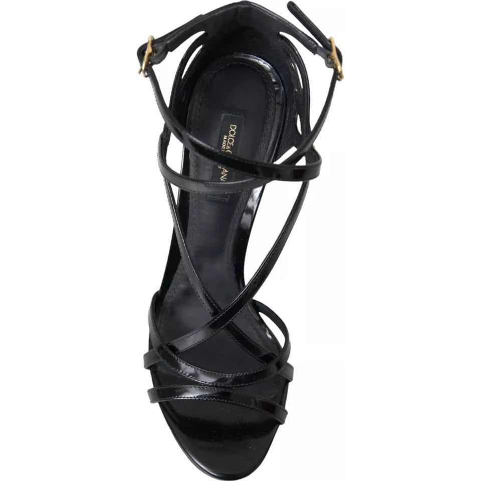 Dolce & Gabbana Black Bellucci Leather Heels Sandals Shoes Dolce & Gabbana