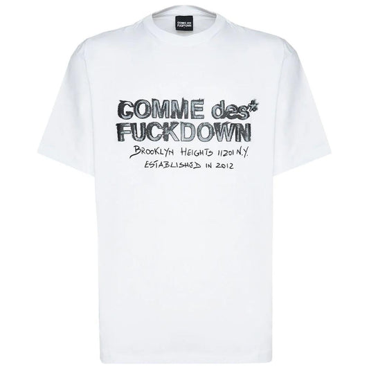 Comme Des Fuckdown White Cotton T-Shirt Comme Des Fuckdown