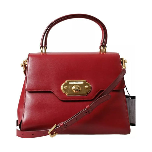 Dolce & Gabbana Red Leather Top Handle Crossbody WELCOME Shoulder Bag Dolce & Gabbana