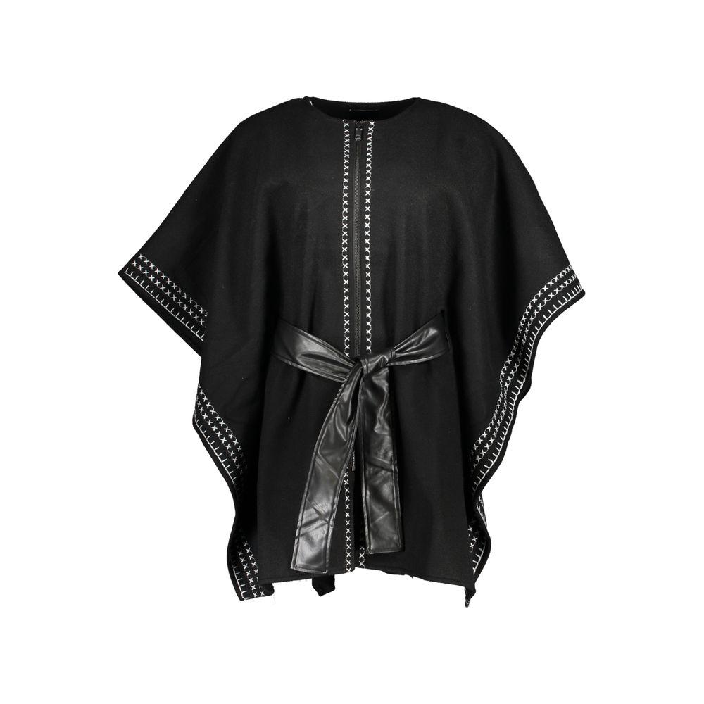 Desigual Chic Crew Neck Poncho with Contrast Details Desigual