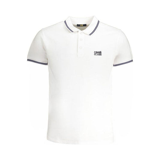 Cavalli Class White Cotton Polo Shirt Cavalli Class