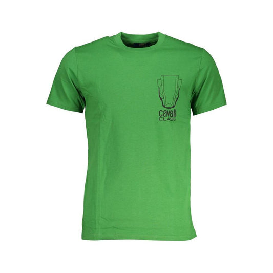 Cavalli Class Green Cotton T-Shirt Cavalli Class