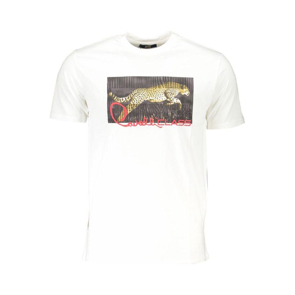 Cavalli Class White Cotton T-Shirt Cavalli Class