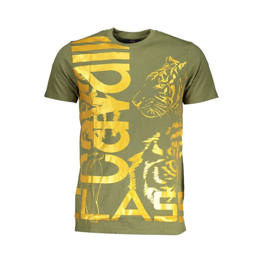 Cavalli Class Green Cotton T-Shirt Cavalli Class